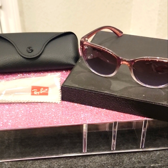 Ray-Ban Emma 59 MM Cat Eye Sunglasses- Light Brown/Gradient Violet - Picture 6 of 12